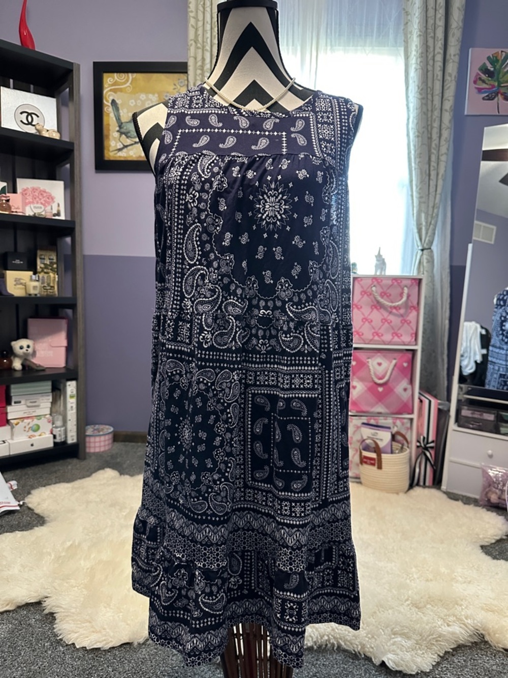 Koolaburra by UGG Sleeveless Navy Bandana Print Sundress -S